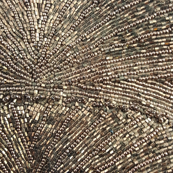 Brown beaded sequin vintage clutch handbag purse - Picture 8 of 8